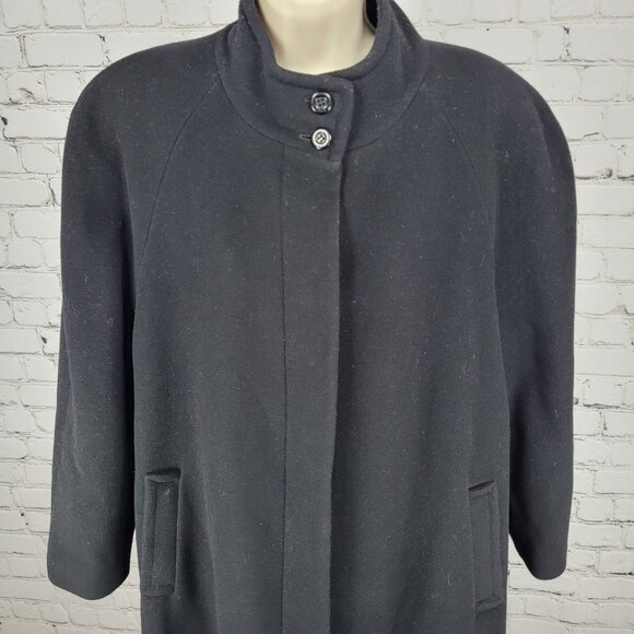 Preston & York Black Buttoned Lined Pockets Over Coat Size 1XW - Picture 7 of 13